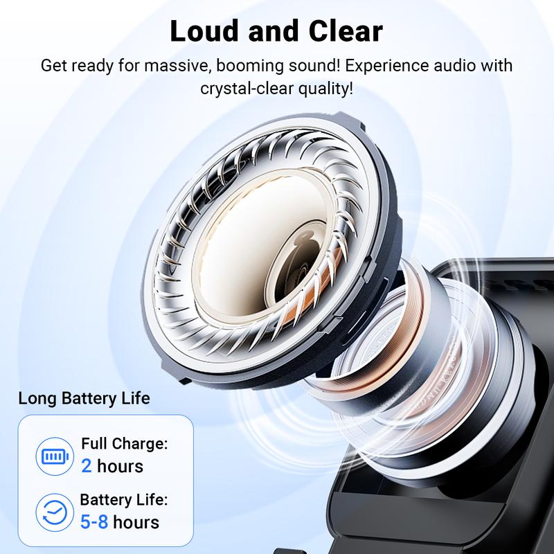 Wireless Induction Audio Speaker Stand, 5in1 Cellphone Holder, 3500mAh Rechargeable Emergency Power Bank,360° Adjustable Mobile Tablet Stand with Colorful Ambient Light Gifts for Men Women