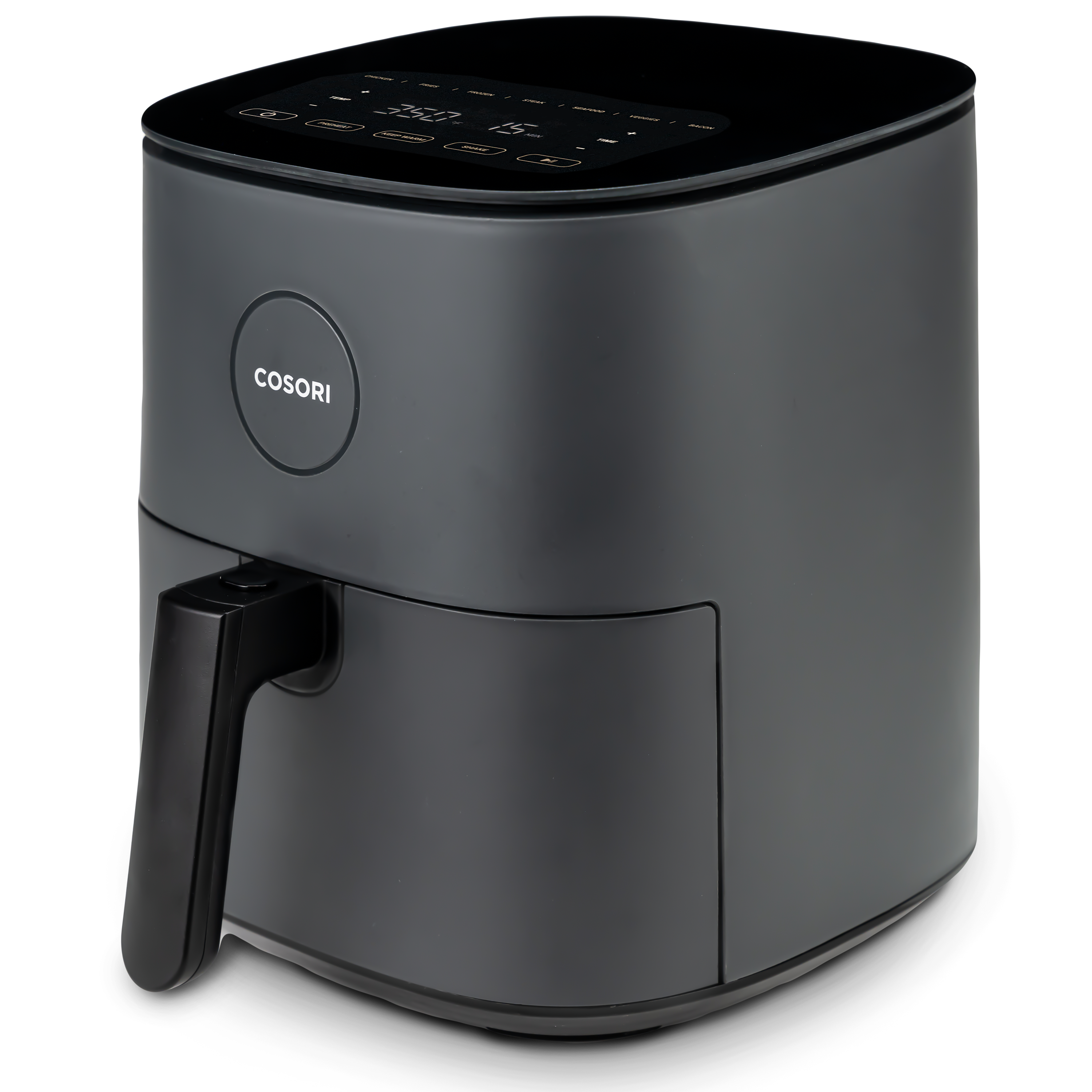 Side angled view of COSORI Pro LE 5.0-Quart Air Fryer showing compact design