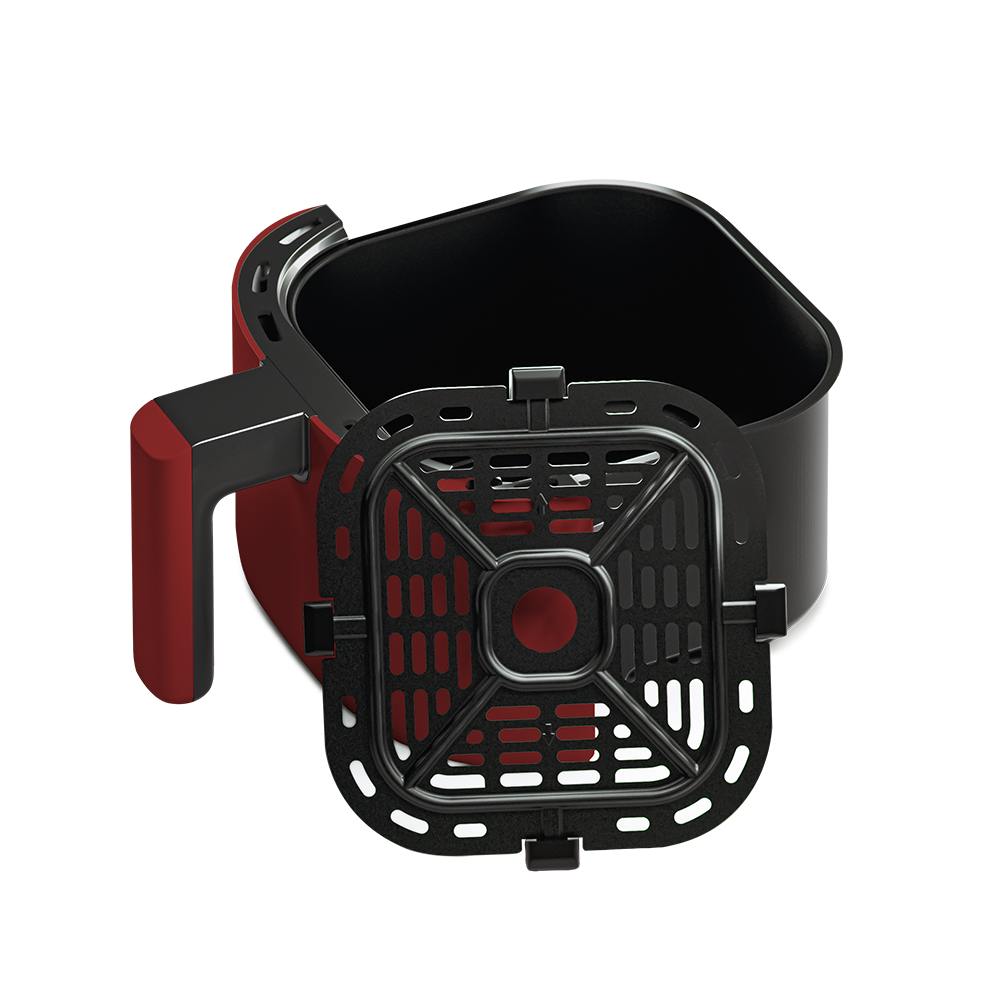 Removable nonstick air fryer basket and crisper plate for the Cosori Lite 2.1-Qt Mini Air Fryer. 