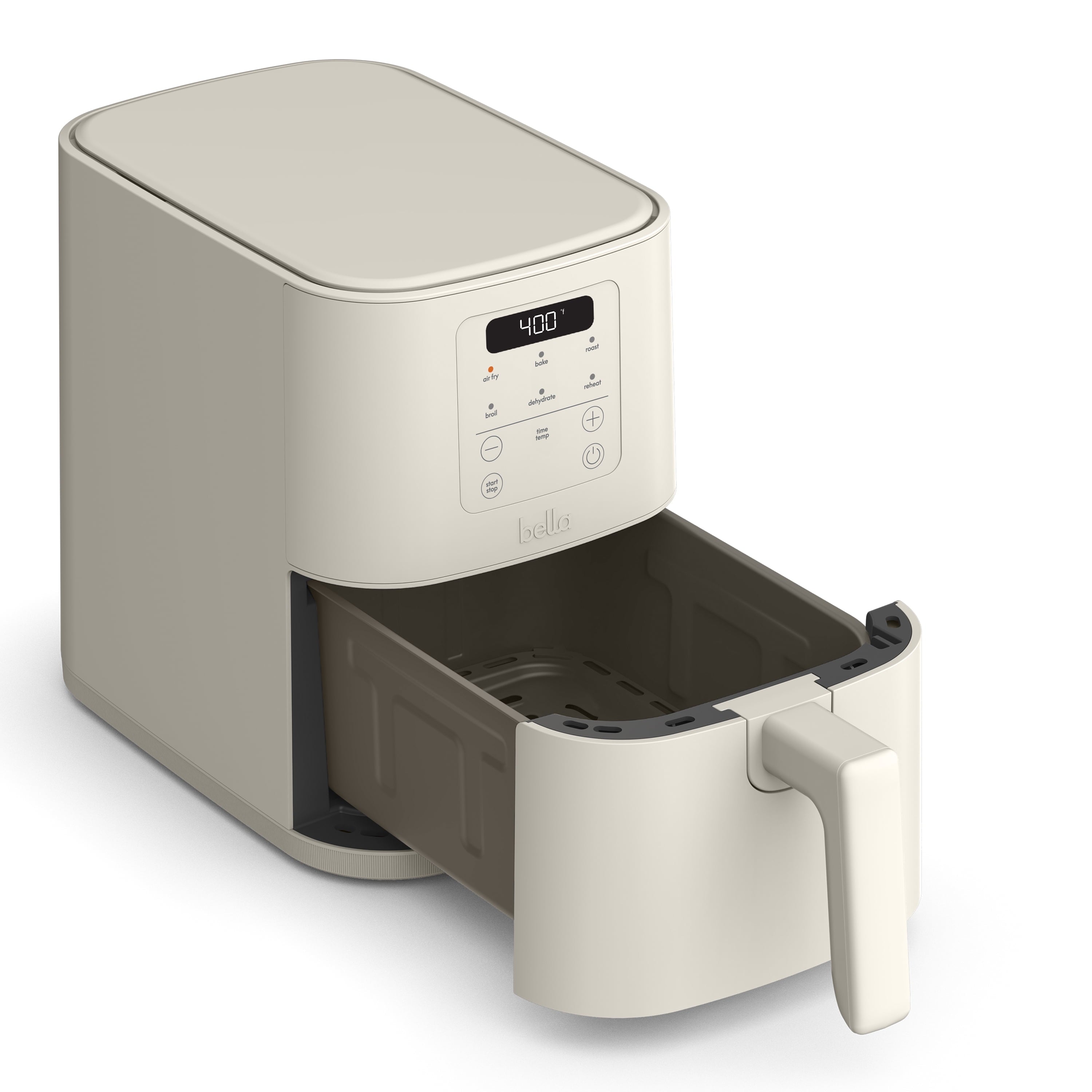 bella 4 Qt Slim Digital Air Fryer with EverGood™ Ceramic Nonstick Coating, 6 Preset Cooking Options, Blossom