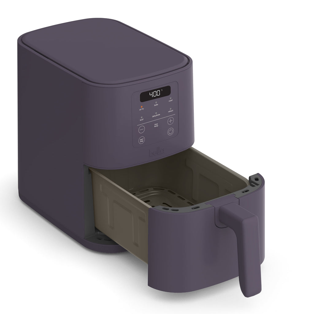 bella 4 Qt Slim Digital Air Fryer with EverGood™ Ceramic Nonstick Coating, 6 Preset Cooking Options, Blossom