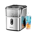 Euhomy Pearl L1 nugget ice maker with a glass of iced drink
