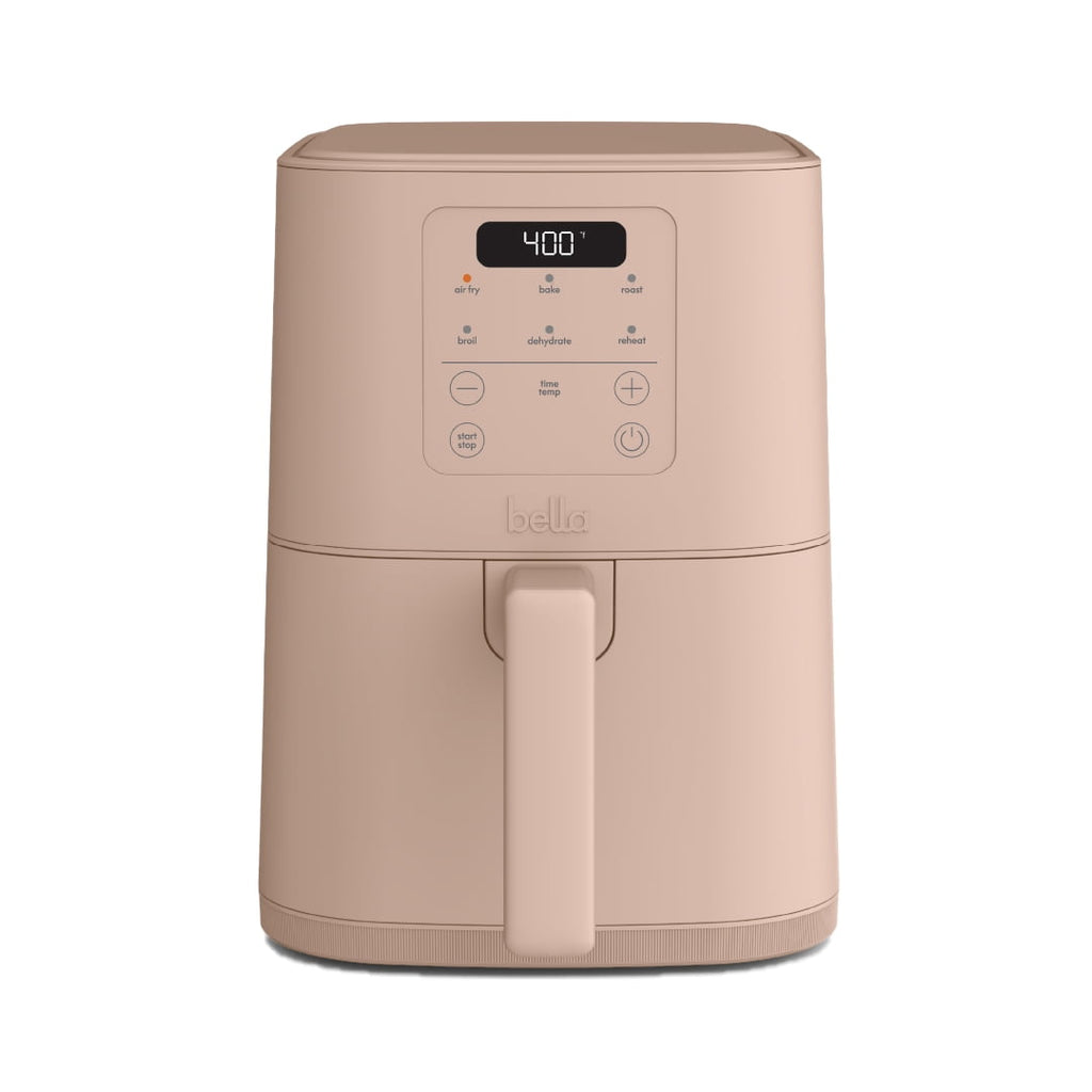bella 4 Qt Slim Digital Air Fryer with EverGood™ Ceramic Nonstick Coating, 6 Preset Cooking Options, Blossom