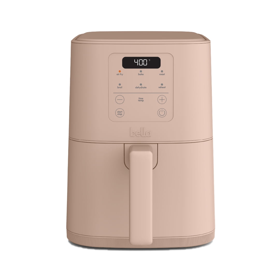 bella 4 Qt Slim Digital Air Fryer with EverGood™ Ceramic Nonstick Coating, 6 Preset Cooking Options, Blossom
